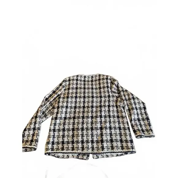 Chic Navy and White Tweed Jacket XL - Picture 4 of 6